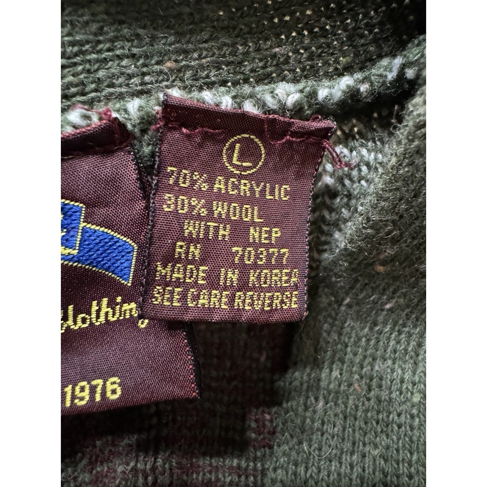 90s Vintage‎ Outrigger Knit Cardigan Large Fair Isle Southwestern Wool Blend - Picture 9 of 10